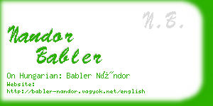 nandor babler business card